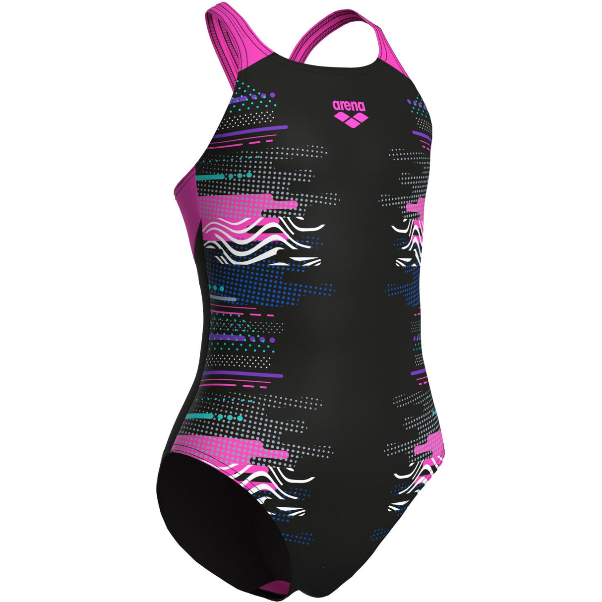 Arena Black Multi- Girl'S Arena Rhythm Swimsuit V Back L