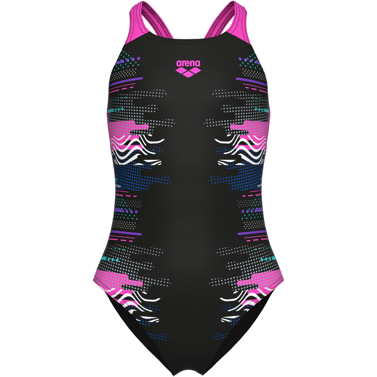 Arena Black Multi- Girl'S Arena Rhythm Swimsuit V Back L
