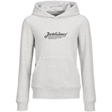 Jack & Jones Junior White Melange Jjbeau Sweat Hood Jnr