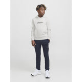 Jack & Jones Junior White Melange Jjbeau Sweat Hood Jnr