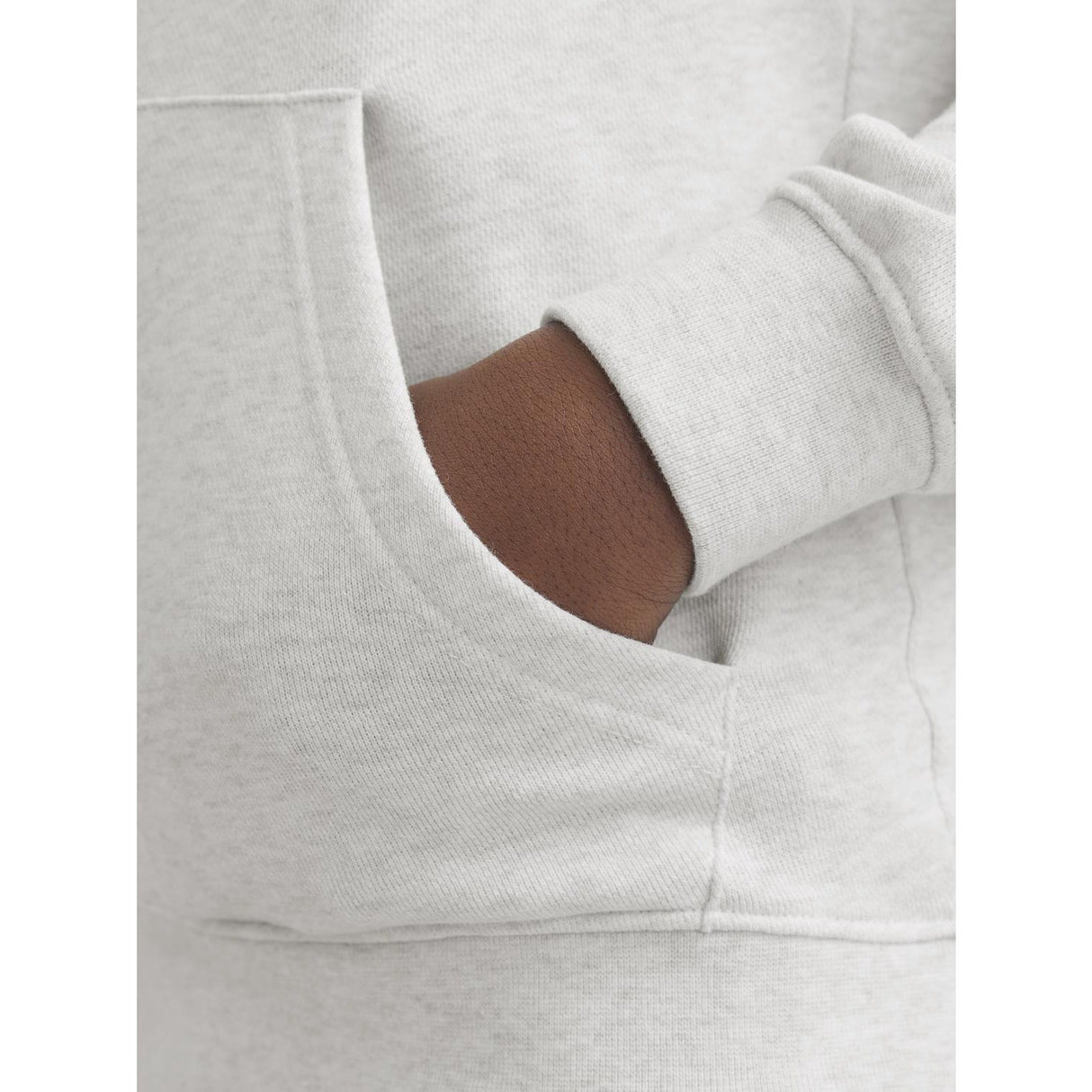 Jack & Jones Junior White Melange Jjbeau Sweat Hood Jnr