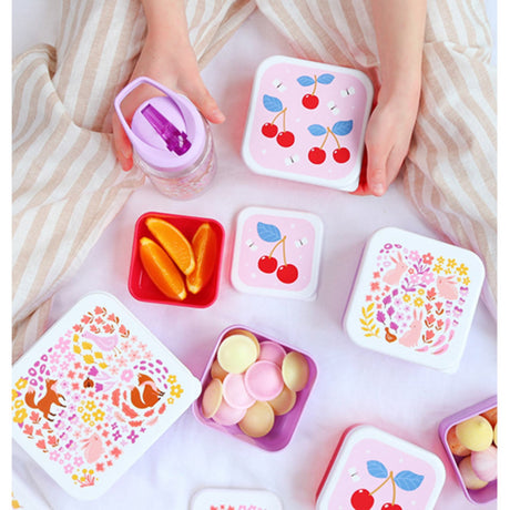 A Little Lovely Company Cherries Lunch & Snack Box Set