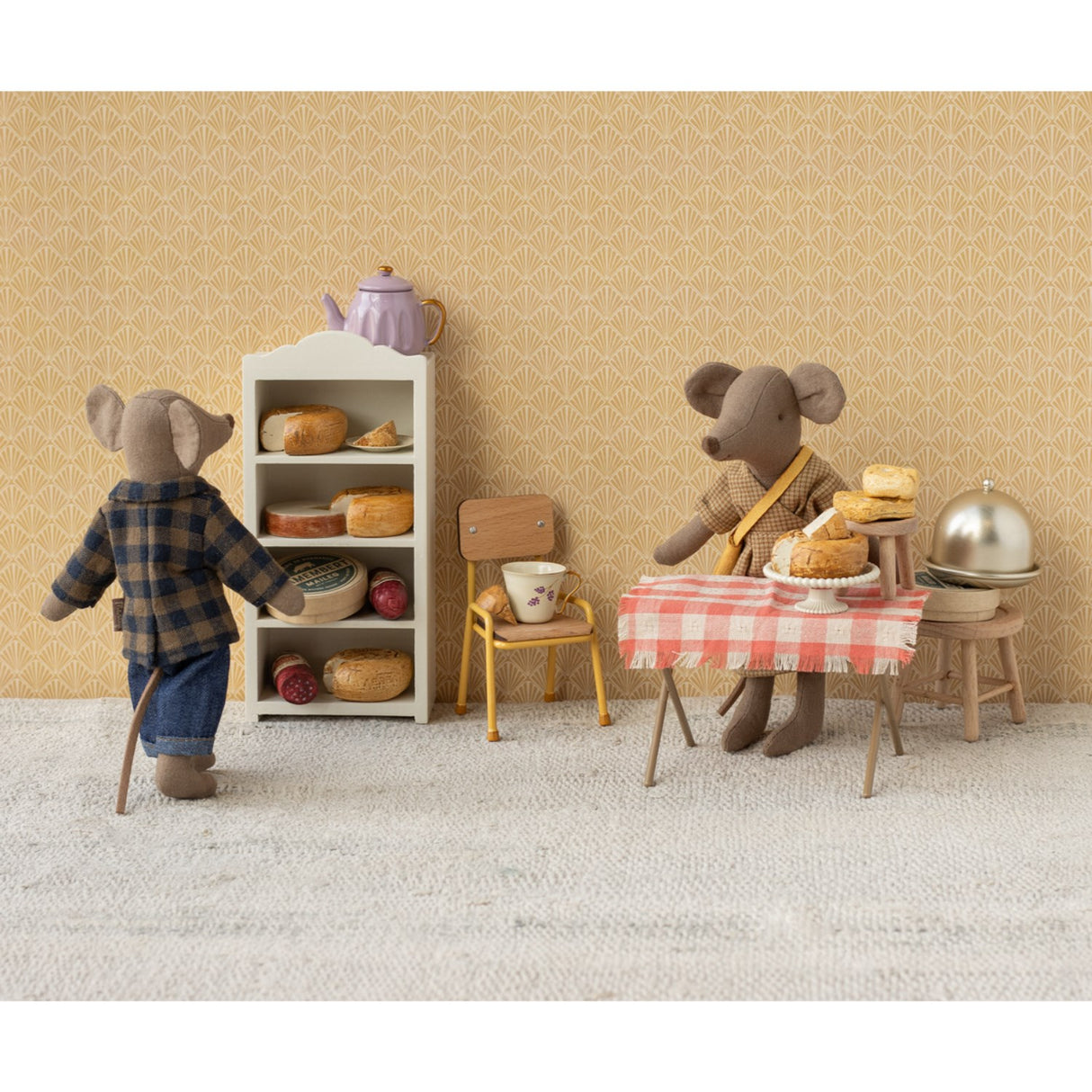 Maileg Brown Checked Shirt And Pants, Dad Mouse