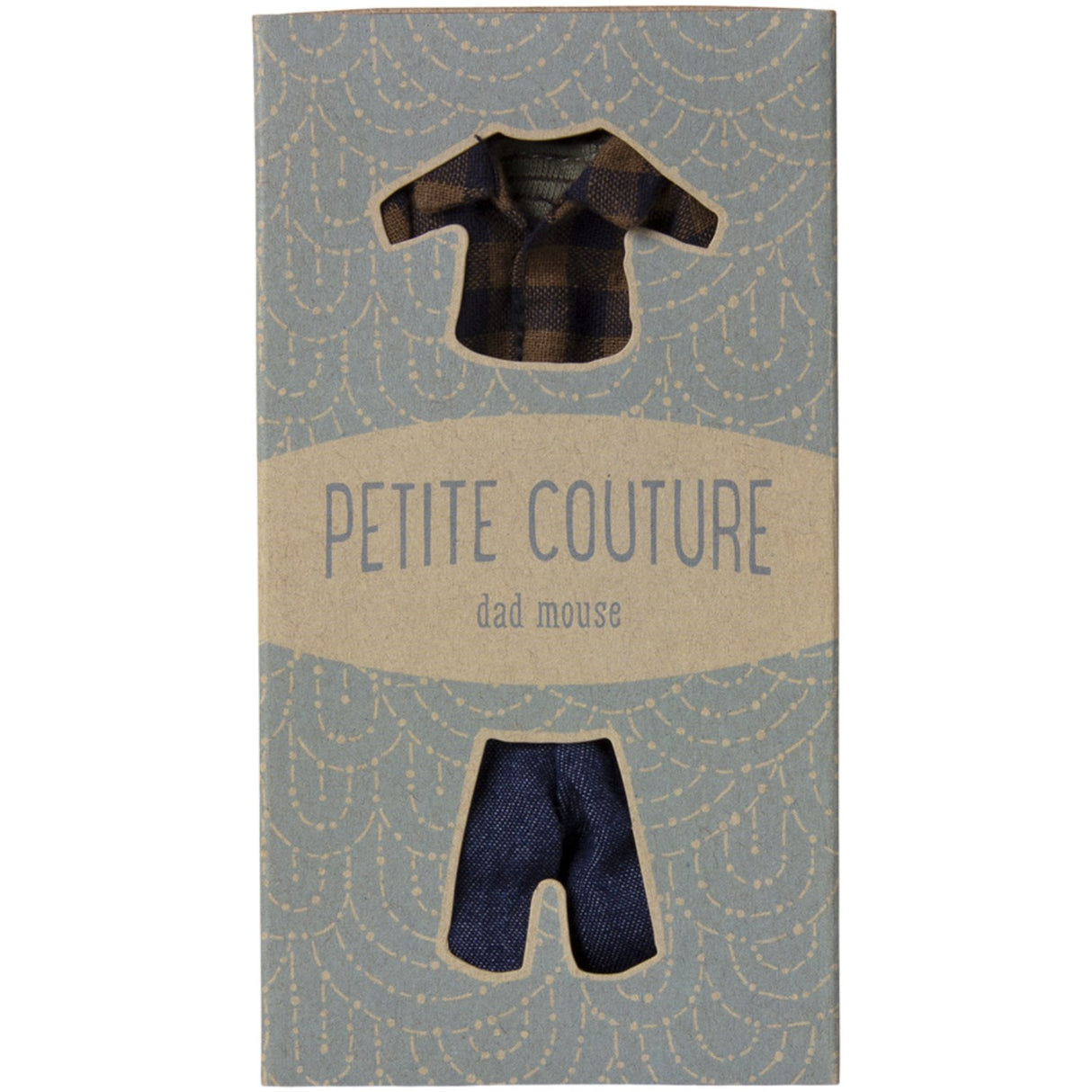 Maileg Brown Checked Shirt And Pants, Dad Mouse