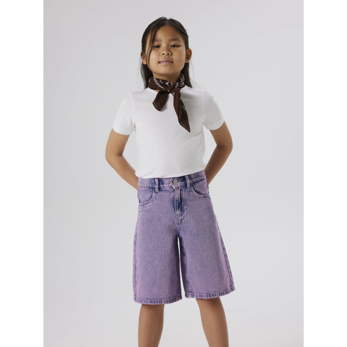 Name It Orchid Overdyed Nkfrose Dnm Hw Long Shorts 4009-Za F