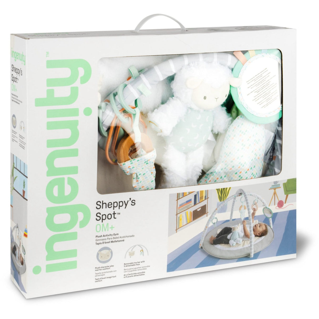 Ingenuity Grey Sheppy'S Spot™ Plush Baby Gym