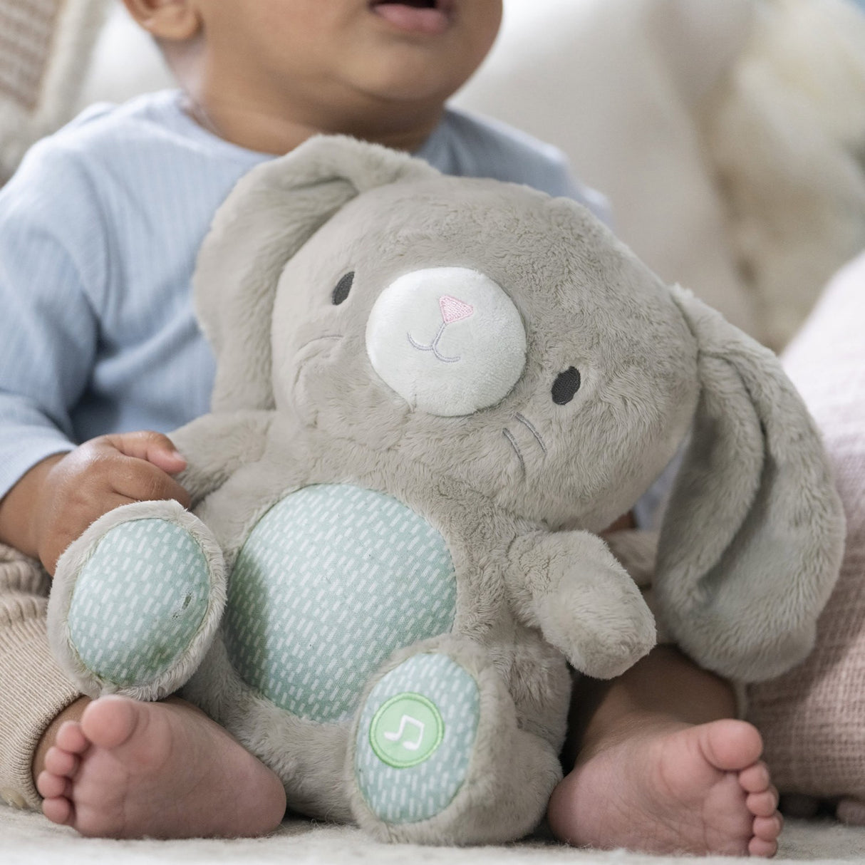 Ingenuity Grey Heart To Hugs™ Sylvi™ Bunny Teddy With Heart Sound And Light