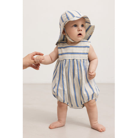 MarMar Cotton Stripes Chambray Stripe Alba Baby Long Summer Hat