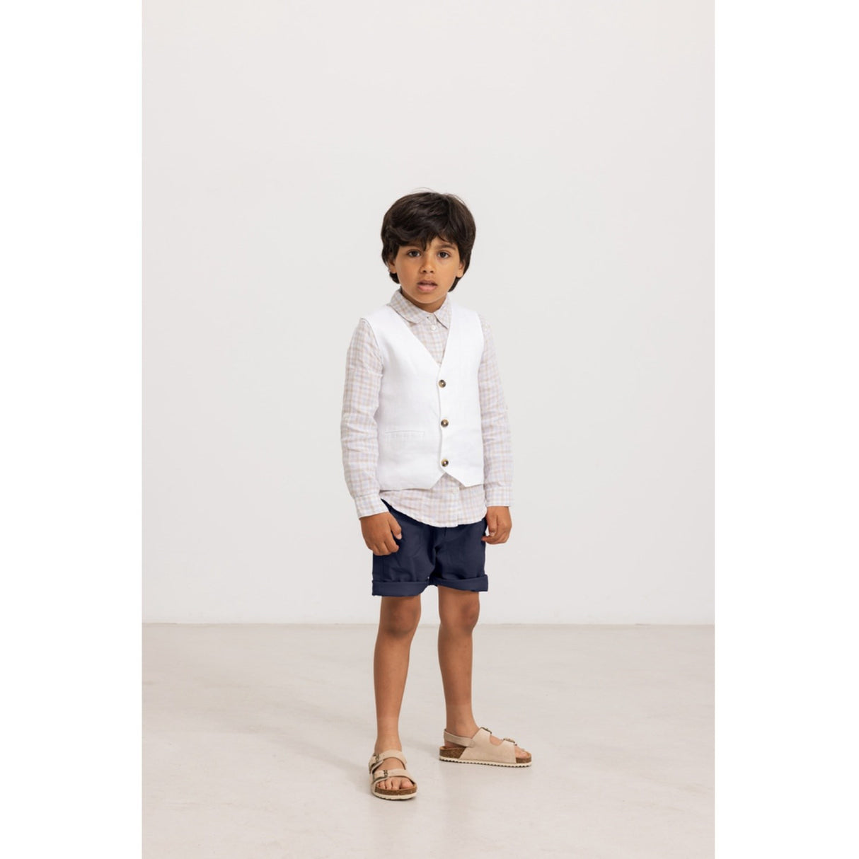MarMar Fine Linen Summer Check Tommy Shirt