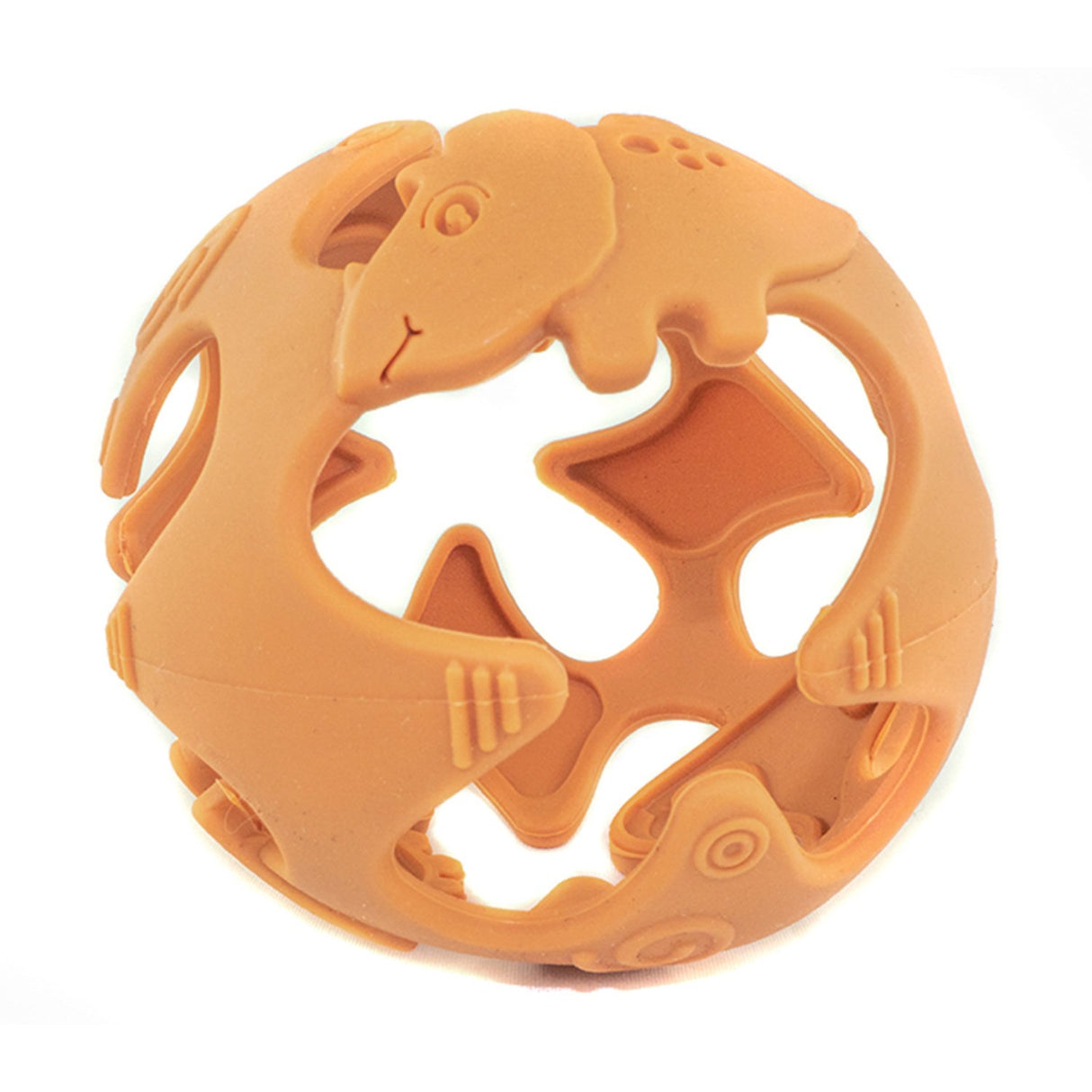 Tiny Tot Ocher Silicone Ball Dino
