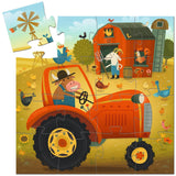 Djeco Silhuetpuslespil, Traktor - 16 Brikker
