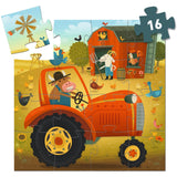 Djeco Silhuetpuslespil, Traktor - 16 Brikker