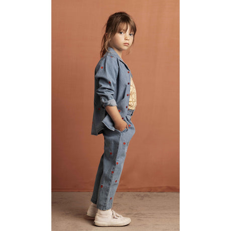 Mini Rodini Blue Mini Hearts Aoe Woven Trousers