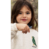 Mini Rodini Offwhite Bird Emb Neps Sweatshirt