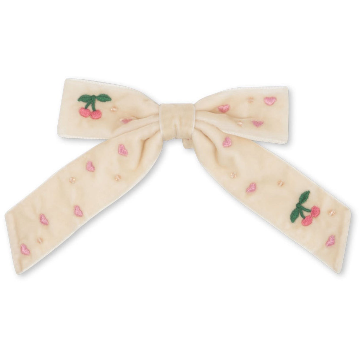 Konges Sløjd Pearled Ivory Velvet Bow Pearly Hair Clip