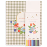 Konges Sløjd Green Tea Check Coloring Book And Color Pencils Fsc