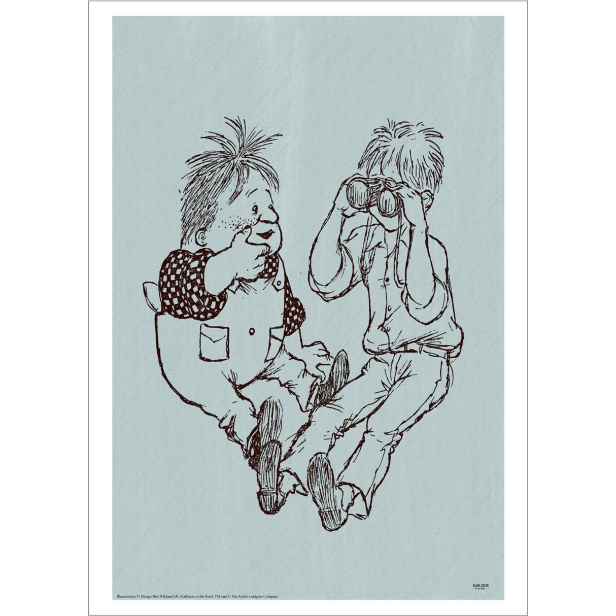 Poster & Frame Astrid Lindgren - Binacolurs - Karlsson On The Roof