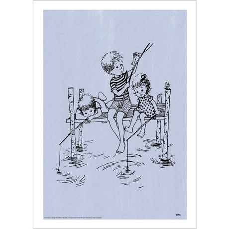 Poster & Frame Astrid Lindgren - Fishing Rod - Lotta