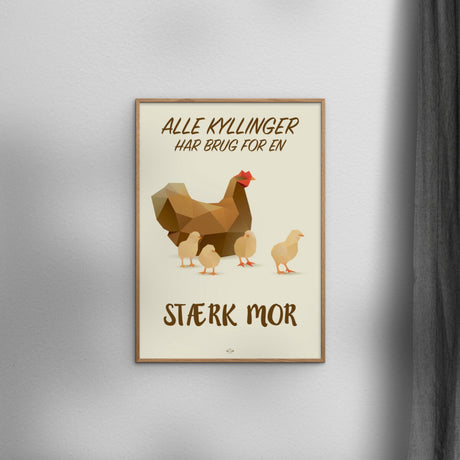 Poster & Frame Citatplakat - Stærk Mor
