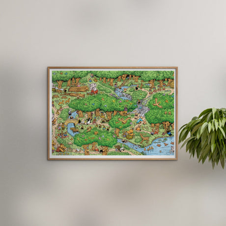 Poster & Frame Rasmus Klump - In Skoven Farve