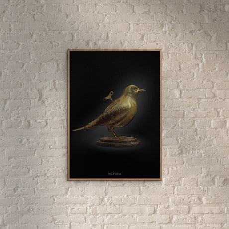 Poster & Frame Story Of Andersen - Nattergalen - Hvid/Sort Baggrund