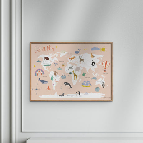 Poster & Frame Wild Apple - Explore The World Map
