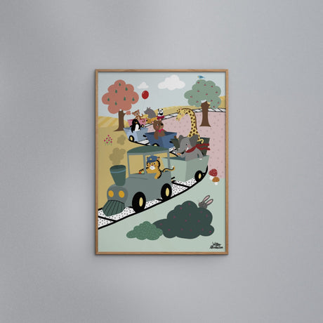 Poster & Frame Willero Illustration - Adventure Train