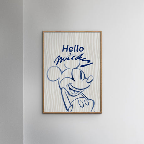Poster & Frame Disney - Hello Mickey Blue