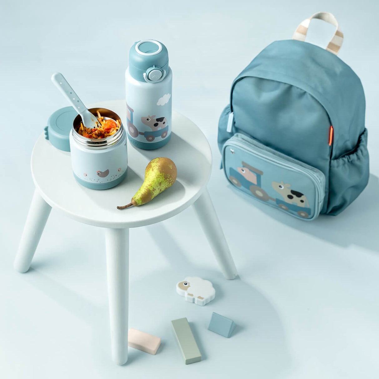 DonebyDeer Blue Thermal Food Jar Tiny Farm 300 Ml