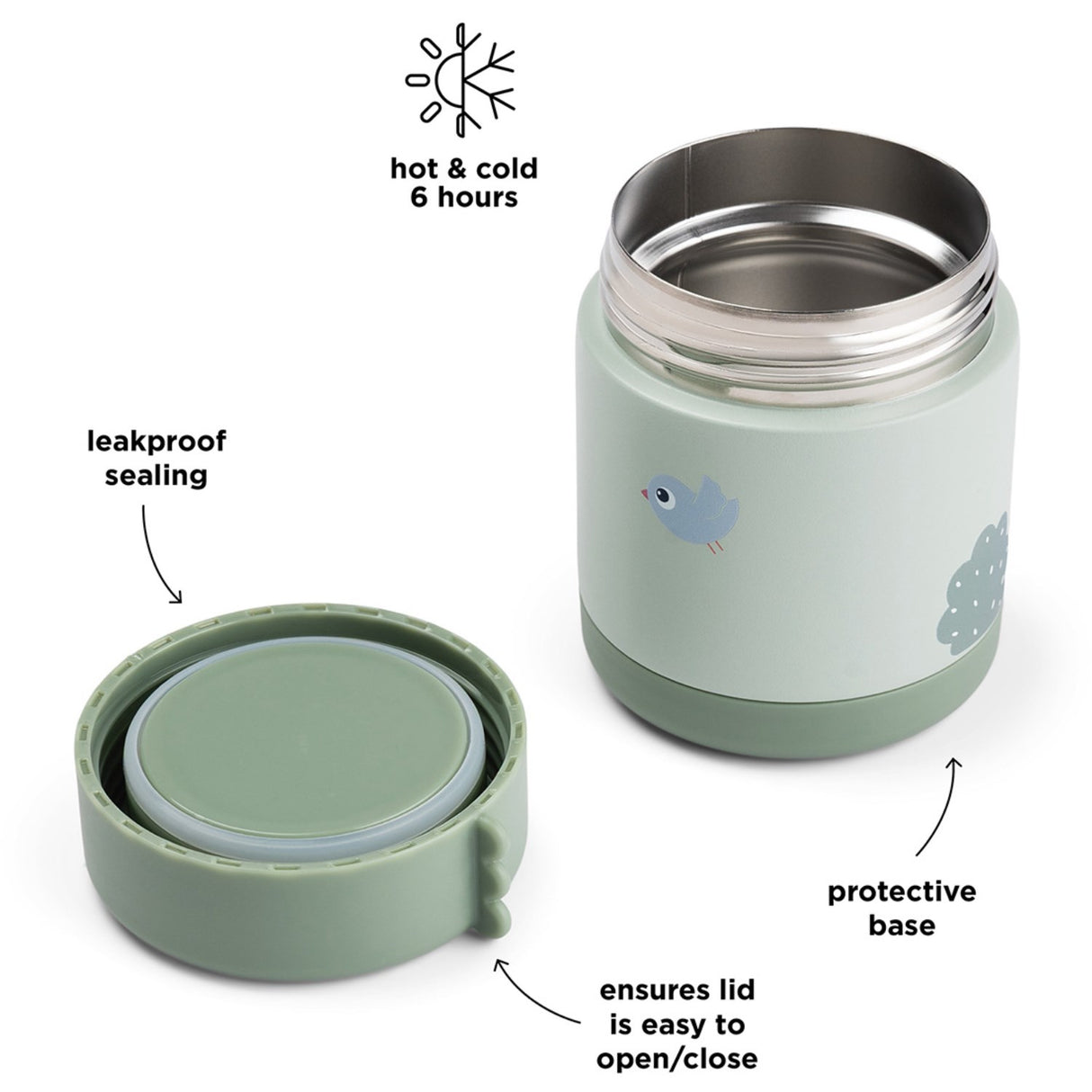 DonebyDeer Green Thermal Food Jar Playground 300 Ml