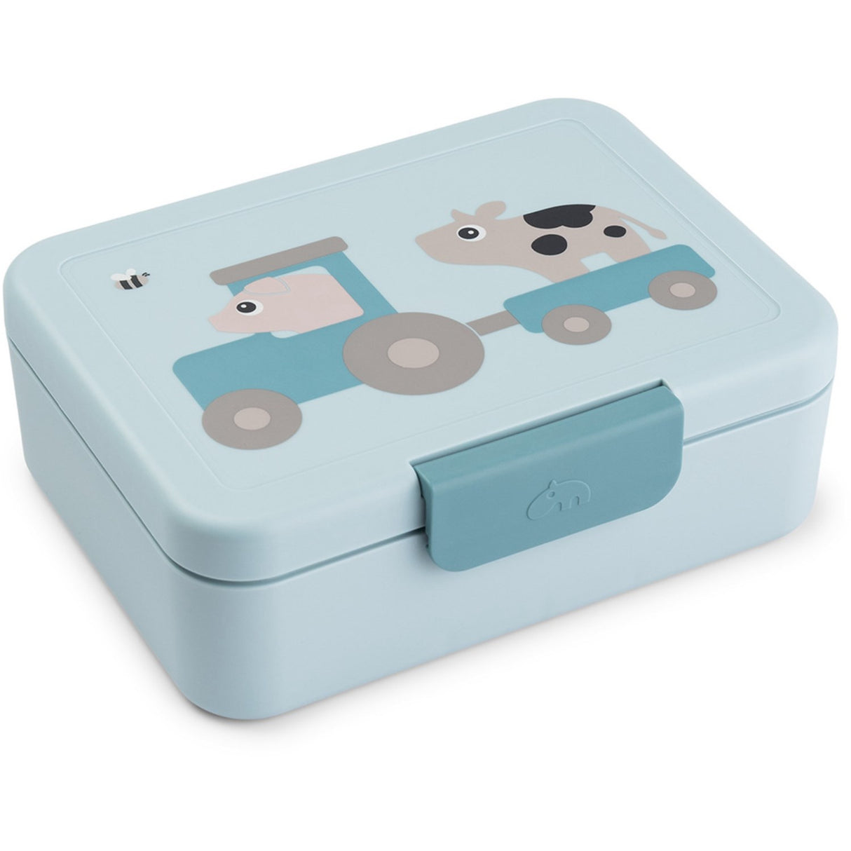 DonebyDeer Blue Lunch Box With Divider Tiny Farm