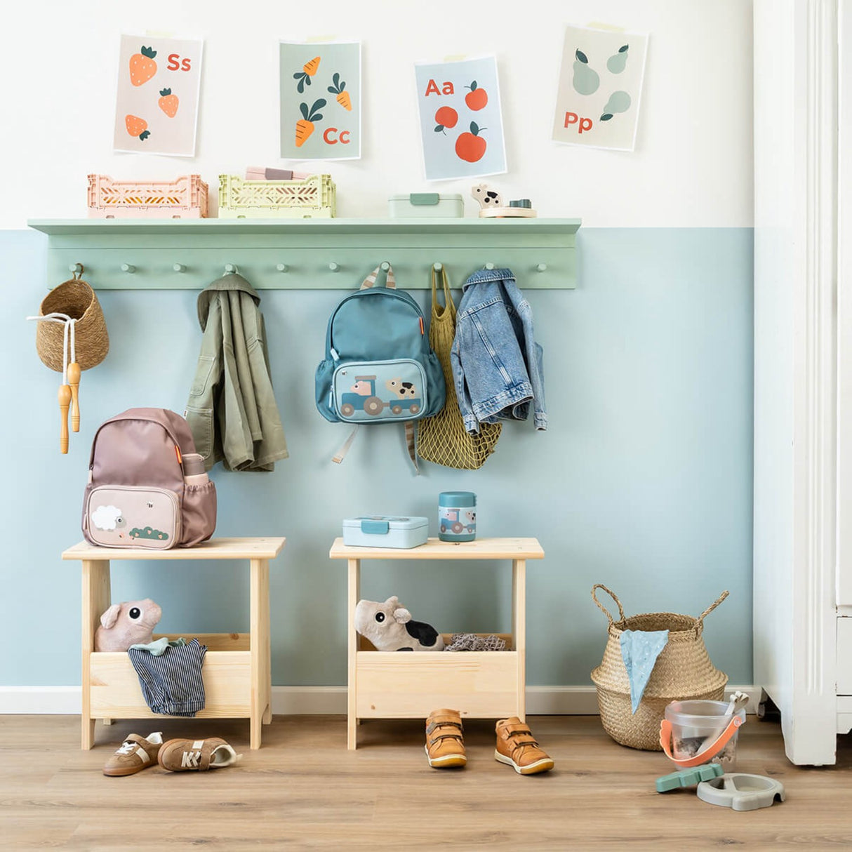 DonebyDeer Blue Kids Backpack Tiny Farm 7,5 L