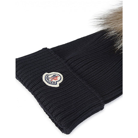 Moncler Beretto Light Fur Hat Navy