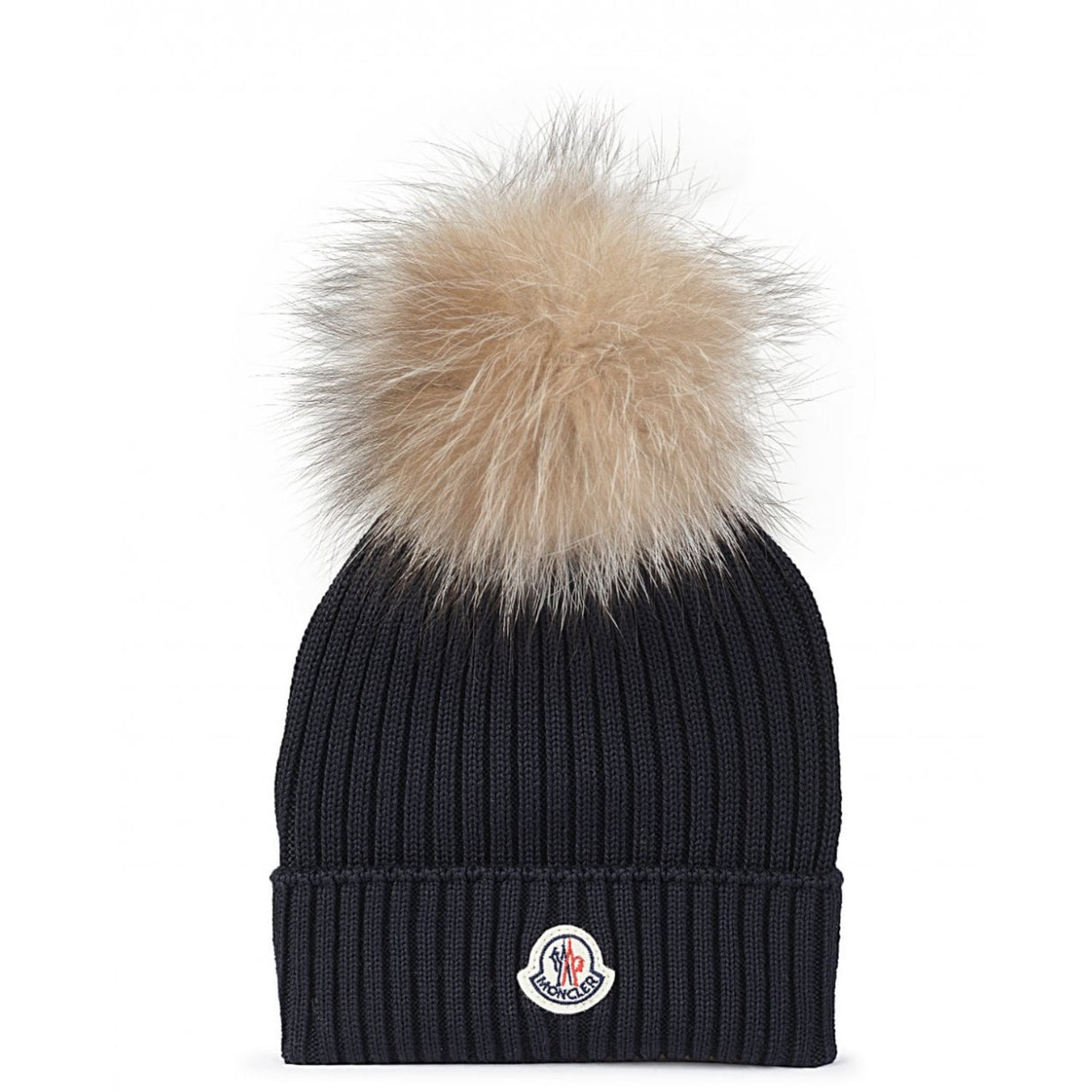 Moncler Beretto Light Fur Hat Navy