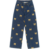 The New Medium Blue Denim AOP Raquel Wide Jeans