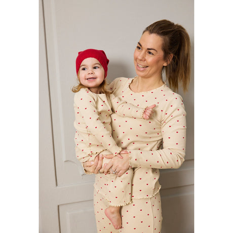 The New Gardenia AOP Holiday Heart Adult Rib Night Set