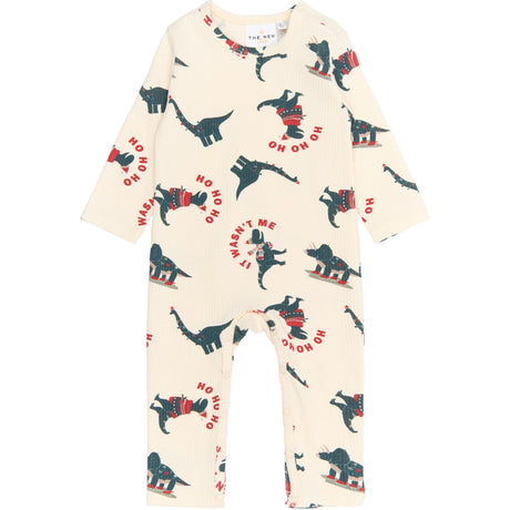 THE NEW Siblings Gardenia Dino AOP Holiday L_S Rib Jumpsuit
