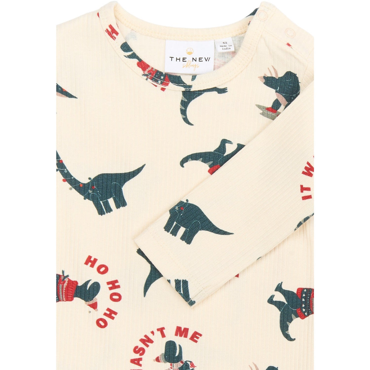 THE NEW Siblings Gardenia Dino AOP Holiday L_S Rib Jumpsuit