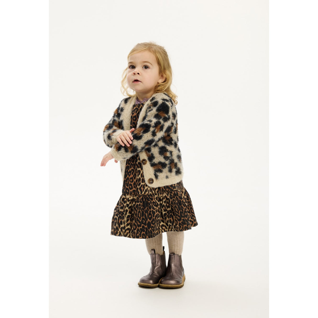 THE NEW Siblings Feather Gray AOP Paloma S_L Denim Dress