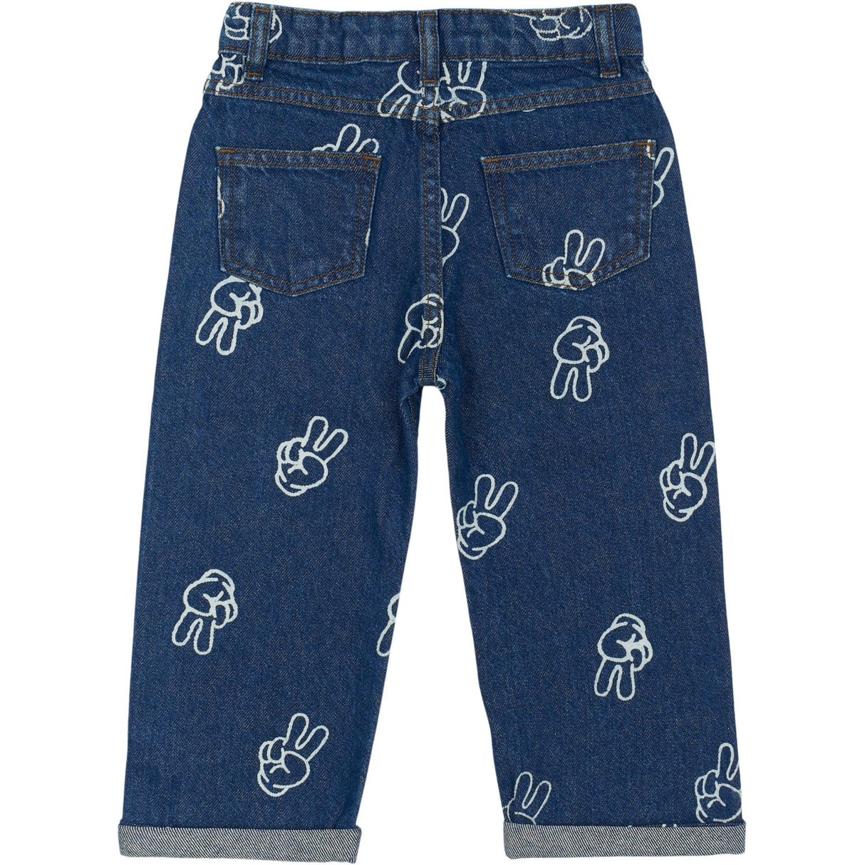 THE NEW Siblings Medium Blue Denim AOP Prosper Wide Jeans