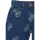 THE NEW Siblings Medium Blue Denim AOP Prosper Wide Jeans