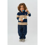 THE NEW Siblings Navy Blazer Striped Rinon L_S Pique Polo