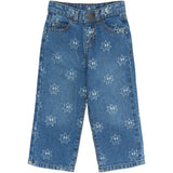 THE NEW Siblings Medium Blue Denim AOP Ripley Wide Jeans