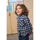 THE NEW Siblings Navy Blazer Check Riggs L_S Flannel Shirt