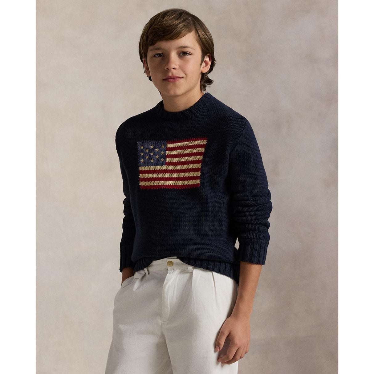 Polo Ralph Lauren Boy Long Sleeved Flag Sweater Hunter Navy