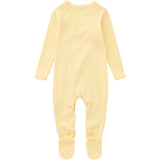 COPENHAGEN COLORS Pale Yellow Pointelle Cross-Over Full Body
