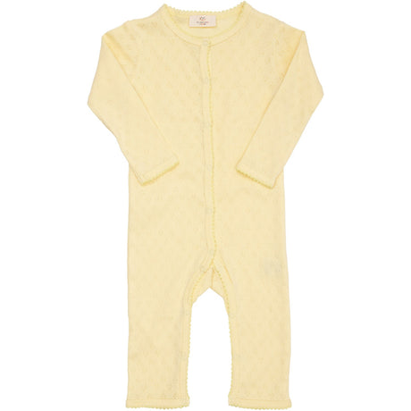 COPENHAGEN COLORS Pale Yellow Pointelle Heart Full Body