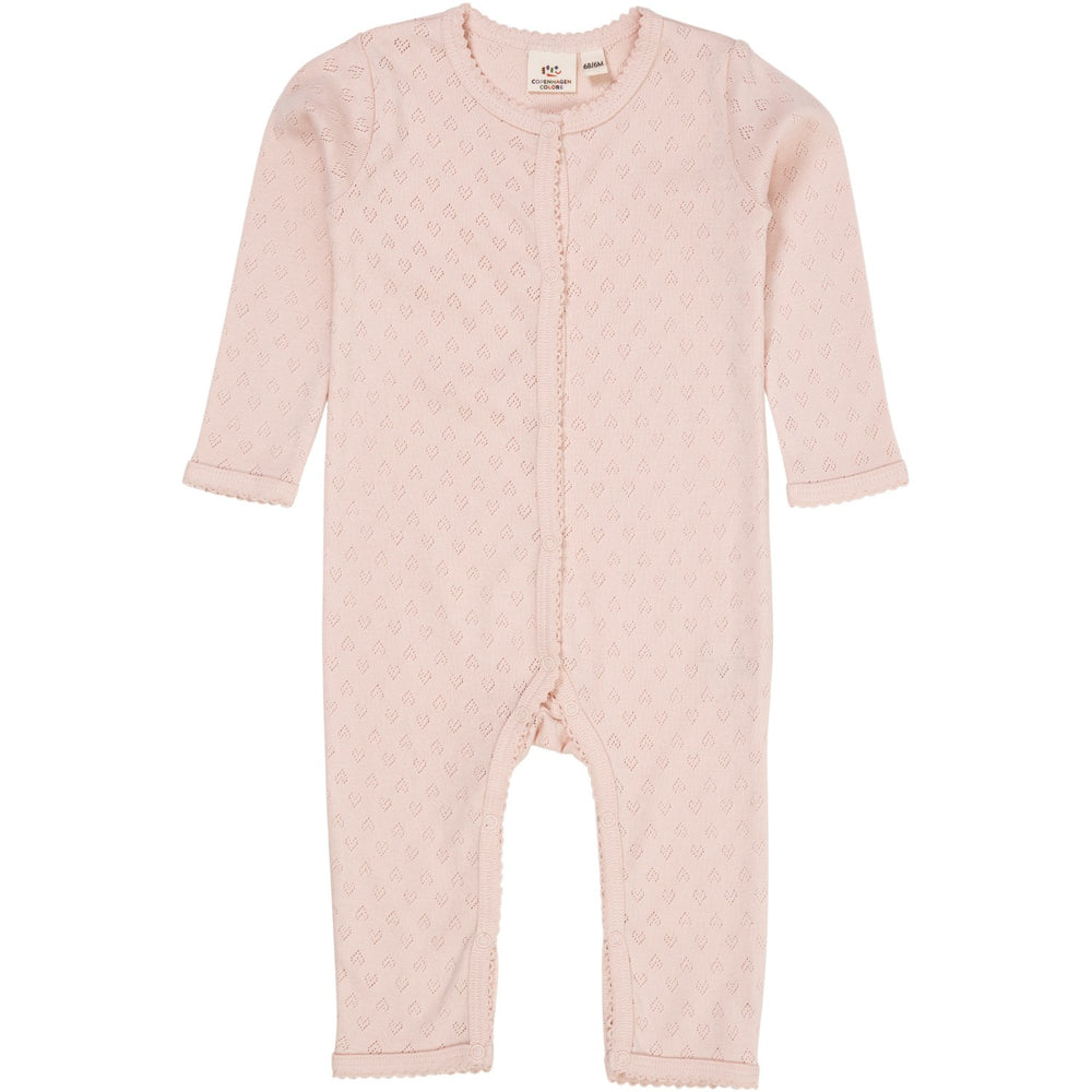 COPENHAGEN COLORS Dusty Rose Pointelle Heart Full Body