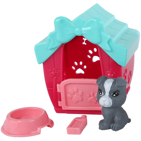 Pocket Money Black Dog In Playhouse With Accessories