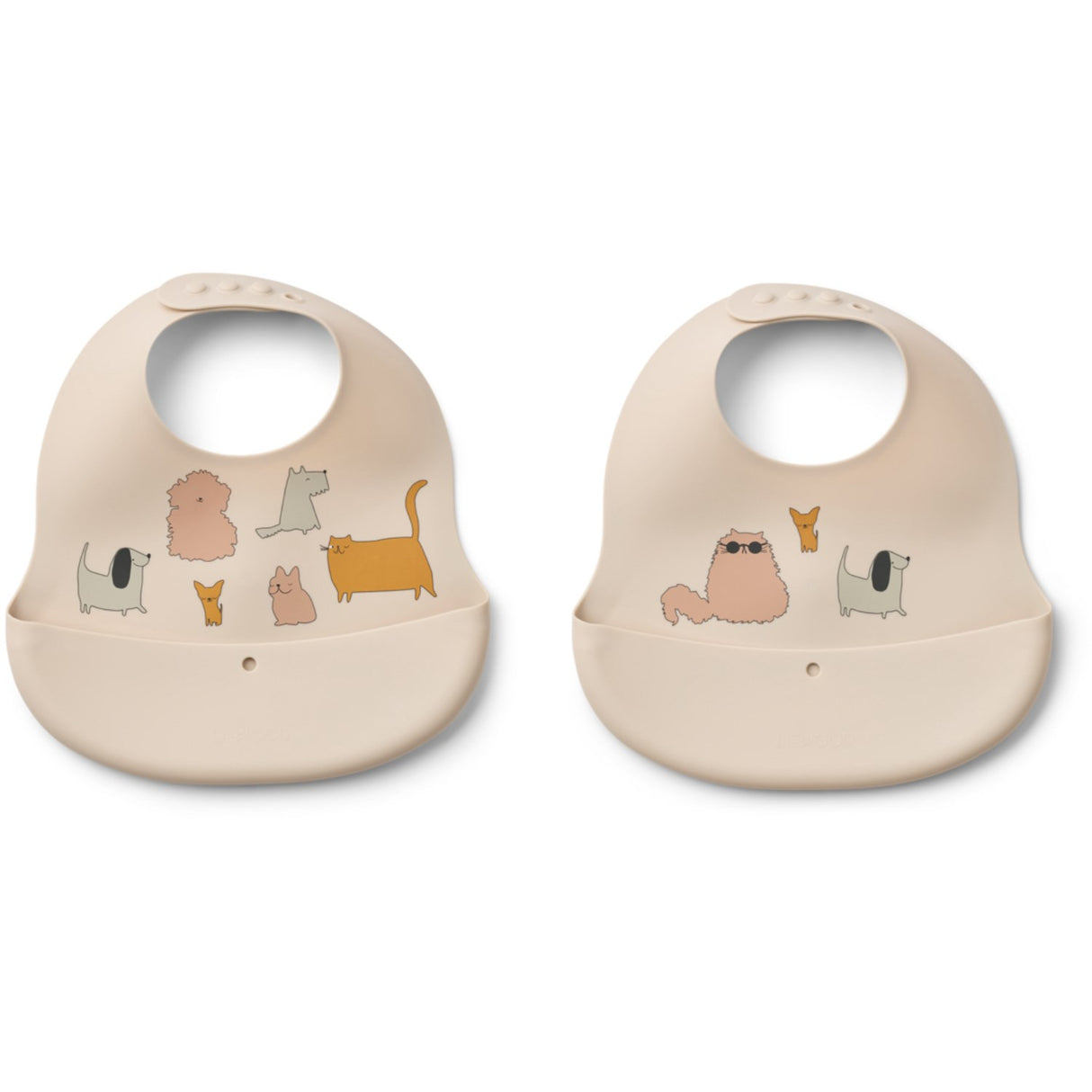 LIEWOOD Cats And Dogs / Sandy Ember Printed Bib 2-Pack